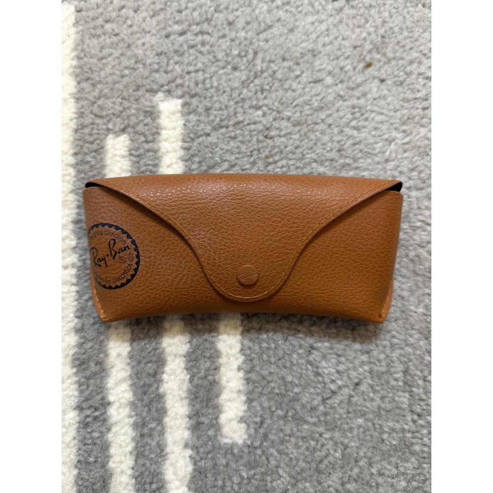 Ray-Ban Pebble Brown Faux Leather Sunglass Snap Close Soft Case